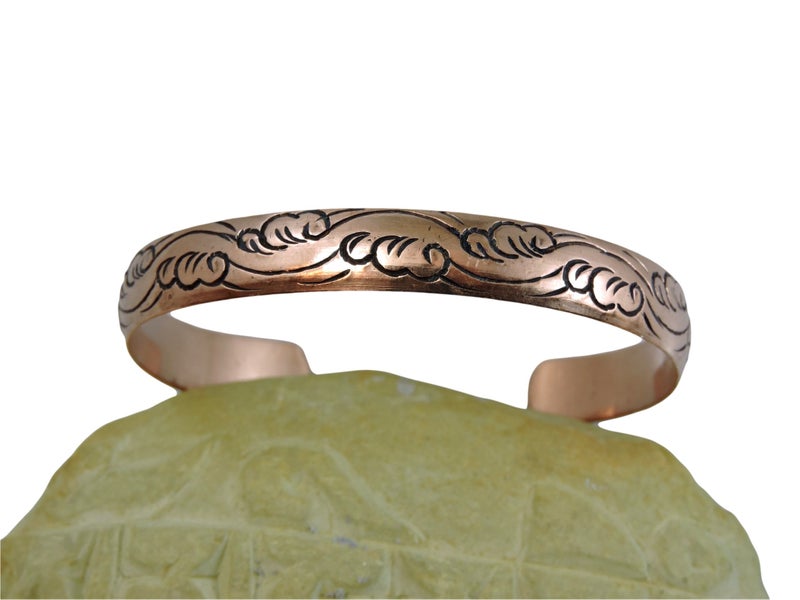 Hands Of Tibet Tibetan Hand Crafted Copper Medicine Bracelet From Nepal (Style 10) - Image 3